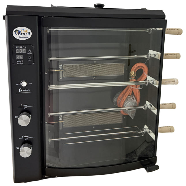Churrasqueira a Gás Link Brazil com 5 Espetos Automáticos de Aço Inoxidável