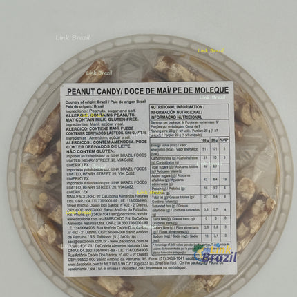 Mini Pé de Moleque Dacolônia 170g