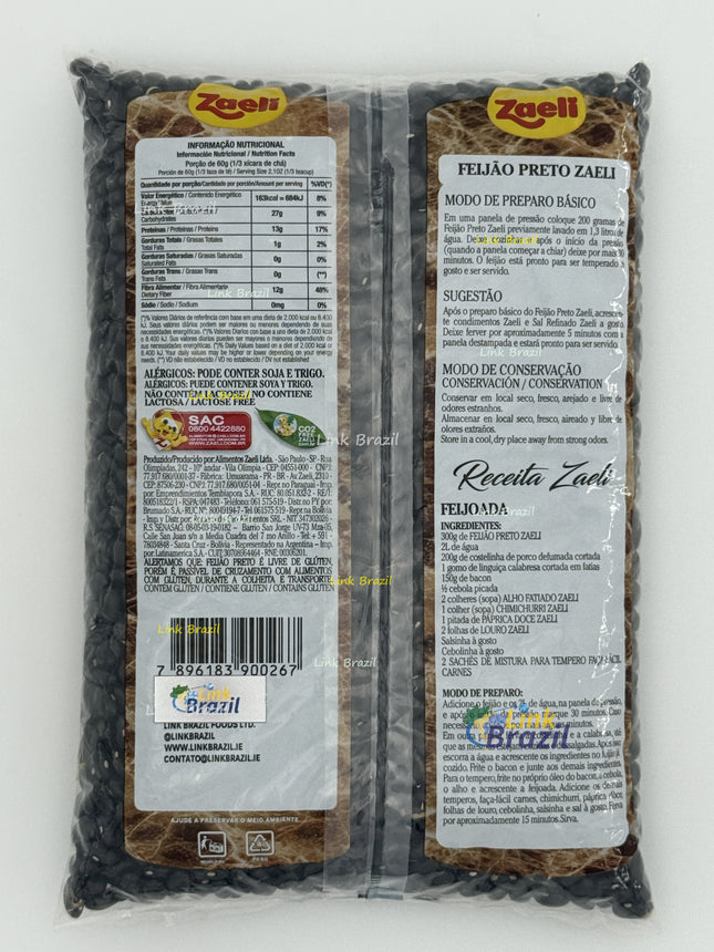 Feijão Preto Tipo 1 Premium Zaeli 1Kg