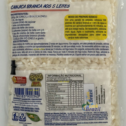 Canjica Branca Tipo 1 Zaeli 500g