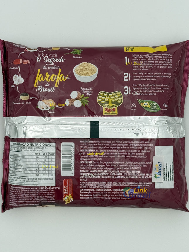 Farofa Mandioca de Calabresa Zaeli 500g