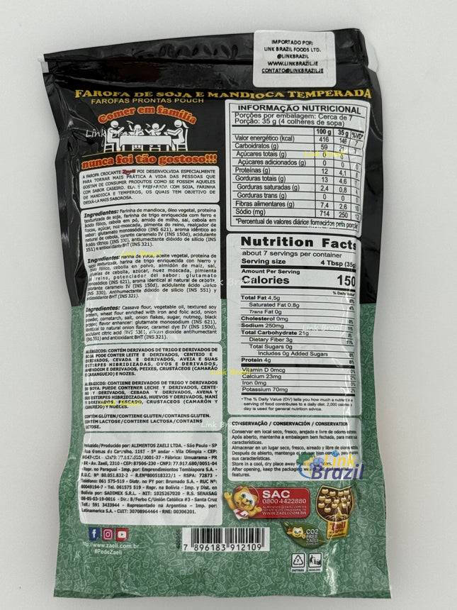 Farofa Crocante Soja e Mandioca Zaeli 250g