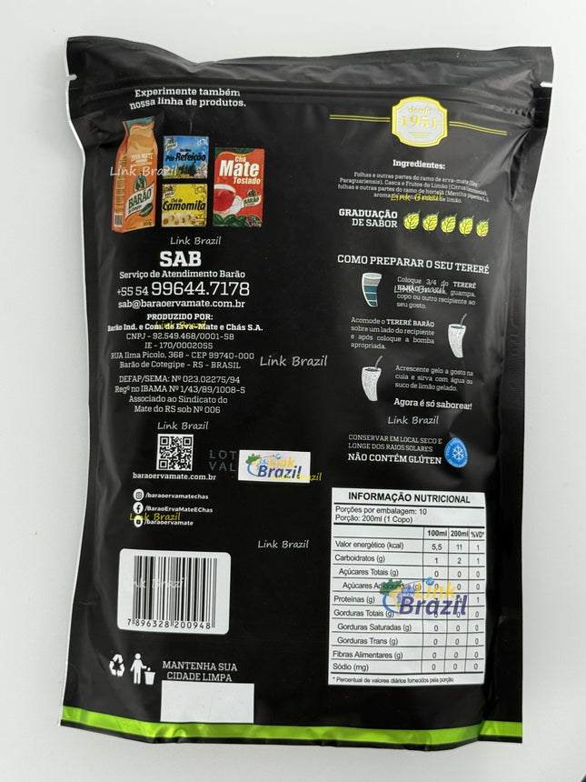 Erva Tererê Menta & Limão 500g Barão