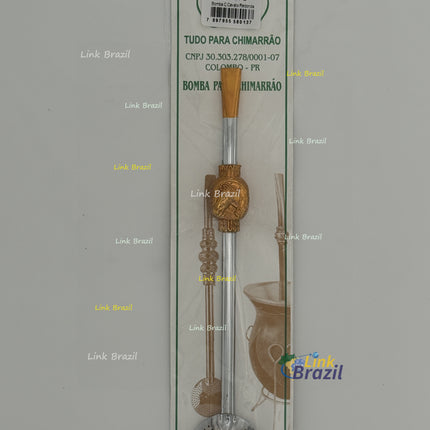Bomba de Chimarrão Bojo Redondo com Cavalo Ref 070