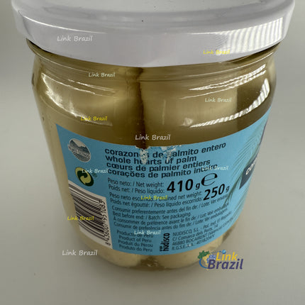 Corações de Palmito Inteiro Diamir 410g (250g)