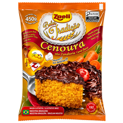 Mistura para Bolo Cenoura Zaeli 450g Link Brazil